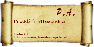 Prodán Alexandra névjegykártya