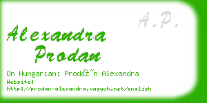 alexandra prodan business card